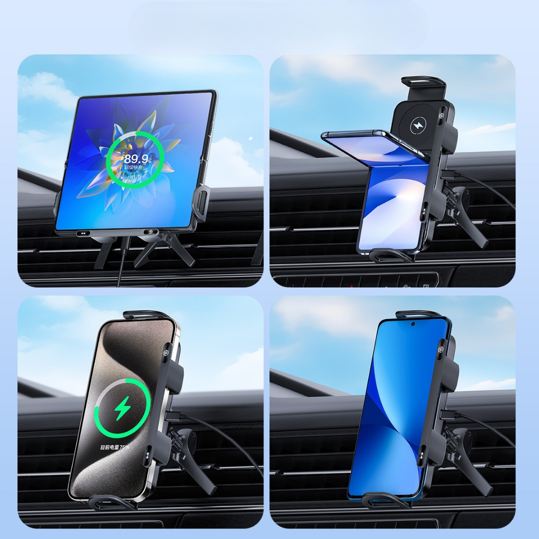 Telefon + Tablet Uyumlu Akıllı Araç Tutucu & Kablosuz Şarj